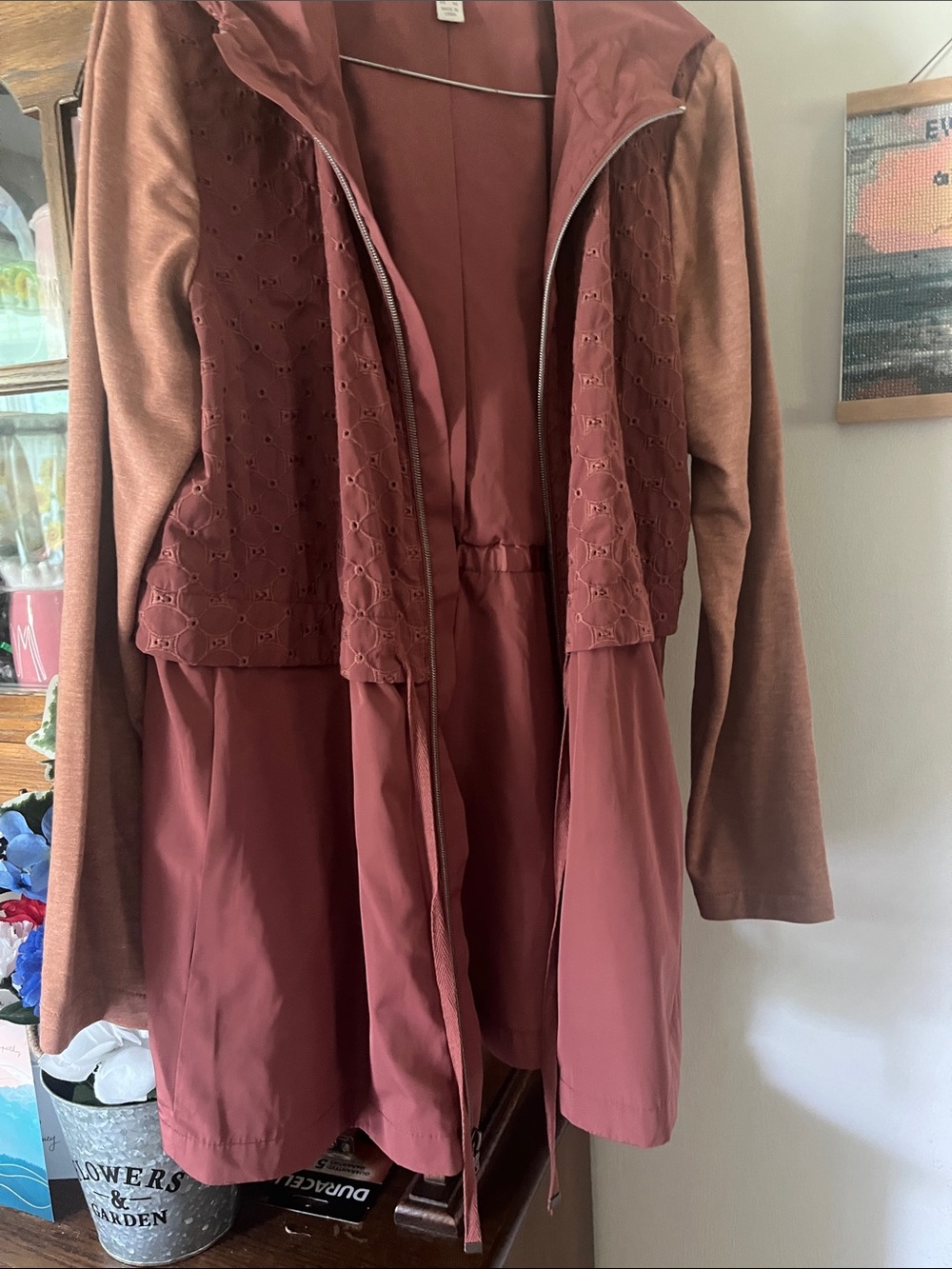 LOGO by Lori Goldstein Brick Red Lightweight Jacket